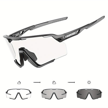 Lunettes de sport photochromiques KAPVOE, lunettes de cyclisme pour hommes et femmes,  vélo d'extérieur, de pêche, de golf, de course à pied, monture brillante.