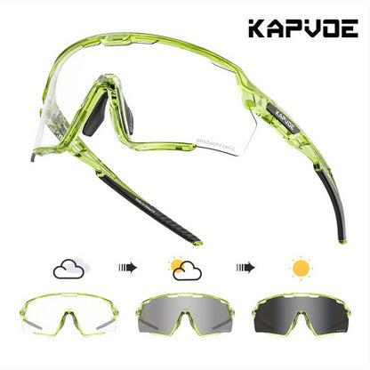 Lunettes de sport photochromiques KAPVOE, lunettes de cyclisme pour hommes et femmes,  vélo d'extérieur, de pêche, de golf, de course à pied, monture brillante.