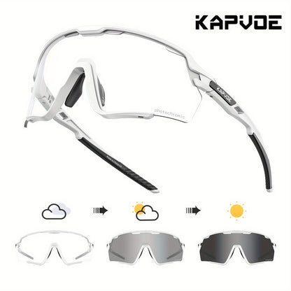 Lunettes de sport photochromiques KAPVOE, lunettes de cyclisme pour hommes et femmes,  vélo d'extérieur, de pêche, de golf, de course à pied, monture brillante.