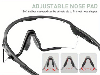 Lunettes de sport photochromiques KAPVOE, lunettes de cyclisme pour hommes et femmes,  vélo d'extérieur, de pêche, de golf, de course à pied, monture brillante.