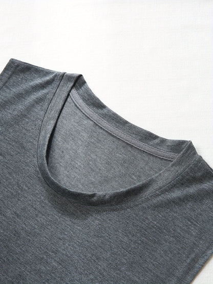 Débardeur de sport d'été pour homme, coupe ajustée, en polyester et élasthanne, sans manches, col ras du cou, séchage rapide, respirant.