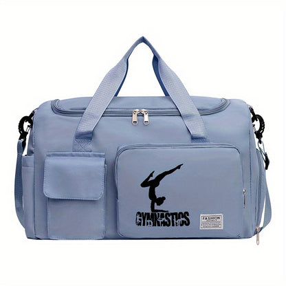 Sac de sport de fitness multifonctionnel imprimé gymnaste - Sac de voyage en nylon léger de grande capacité avec compartiment humide/sec, pour femmes et hommes, durable