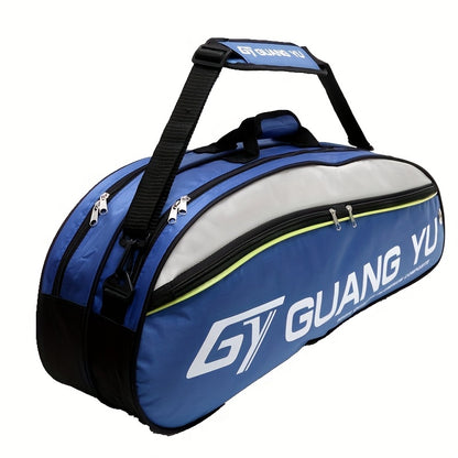 Sac de sport multicouche grande capacité avec roulettes et bandoulière rembourrée - en nylon résistant pour raquettes de tennis et de badminton, idéal pour les voyages, la salle de sport et l'entraînement (rouge/noir)