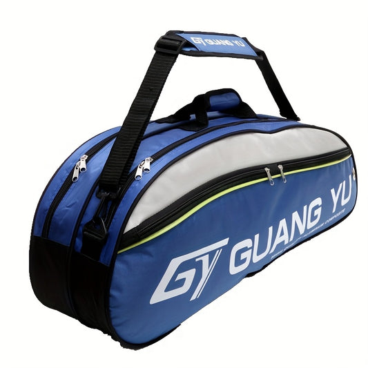 Sac de sport multicouche grande capacité avec roulettes et bandoulière rembourrée - en nylon résistant pour raquettes de tennis et de badminton, idéal pour les voyages, la salle de sport et l'entraînement (rouge/noir)