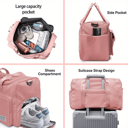 Sac de sport de fitness multifonctionnel imprimé gymnaste - Sac de voyage en nylon léger de grande capacité avec compartiment humide/sec, pour femmes et hommes, durable