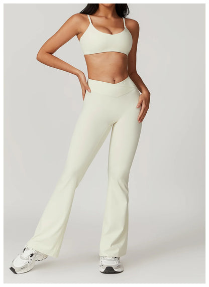 Ensemble de sport 2 pièces pour femme, haut court à manches courtes, leggings taille haute, vêtements de sport, de fitness