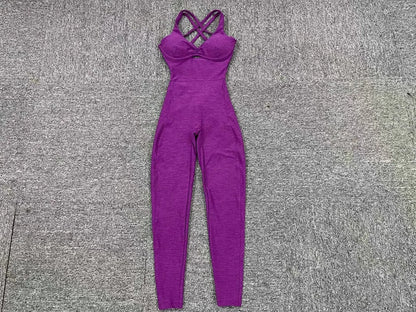 Combinaison de sport pour femme, push-up, gym, salopette de fitness 2025.