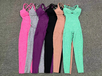 Combinaison de sport pour femme, push-up, gym, salopette de fitness 2025.