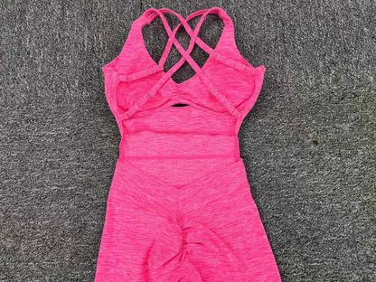 Combinaison de sport pour femme, push-up, gym, salopette de fitness 2025.
