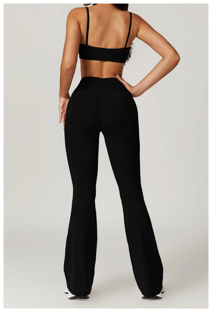 Ensemble de sport 2 pièces pour femme, haut court à manches courtes, leggings taille haute, vêtements de sport, de fitness