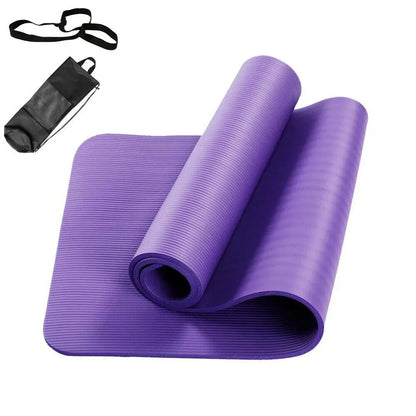 Tapis de yoga 183 x 61 x 1 cm, tapis d'exercice, coussin de fitness NBR Sport, Pilates Home Gym, sangle et sac de transport