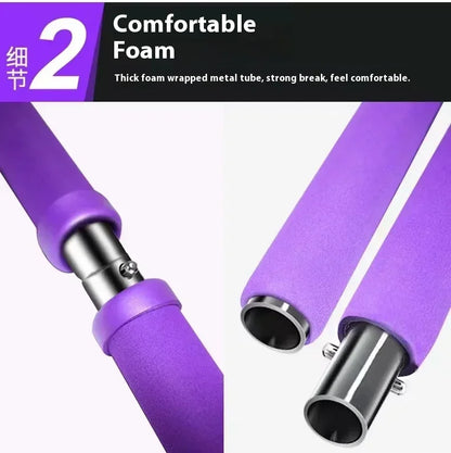 Kit de barre de Pilates pour le sport et le fitness, avec bande de résistance, corde de yoga et extracteur