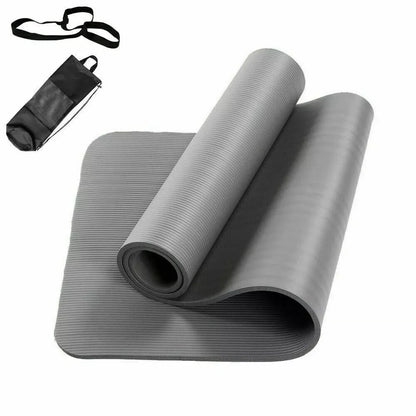 Tapis de yoga 183 x 61 x 1 cm, tapis d'exercice, coussin de fitness NBR Sport, Pilates Home Gym, sangle et sac de transport