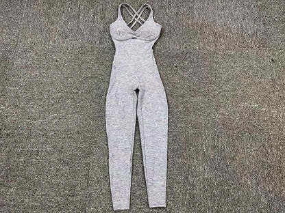 Combinaison de sport pour femme, push-up, gym, salopette de fitness 2025.