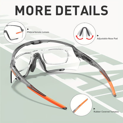 Lunettes de sport photochromiques KAPVOE, lunettes de cyclisme pour hommes et femmes,  vélo d'extérieur, de pêche, de golf, de course à pied, monture brillante.